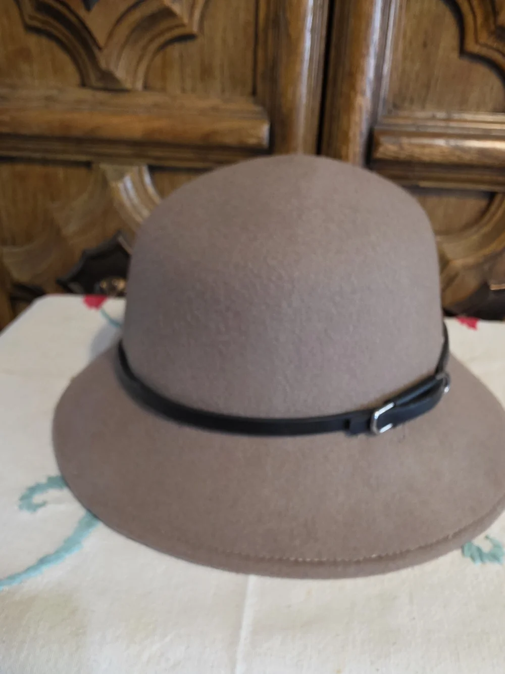 Vintage-Style Nine West Wool Cloche Bucket Hat